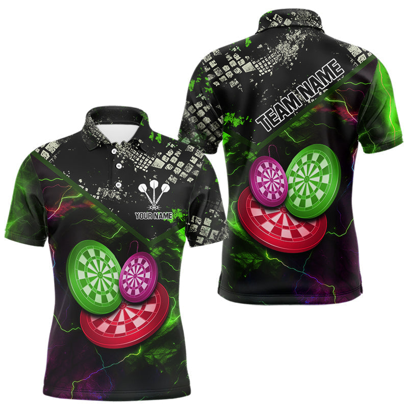 Blisscorners Colorful Thunder Dartboards Grunge Men's Darts Shirt - Custom Name & Team Jersey | Opt2 LM3006