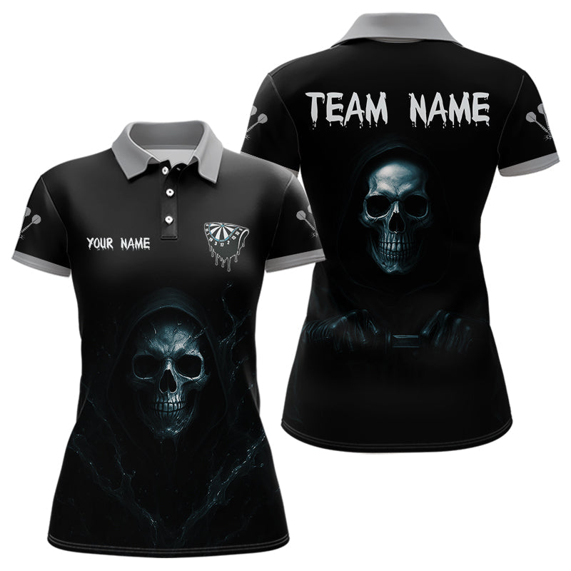 Blisscorners Haunting Black Skulls Reaper Darts Team Shirt For Men - Custom Team & Player Name LM1625