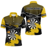 Blisscorners Yellow And Black Dartboard Lightning Darts Shirt For Men - Custom Team Name