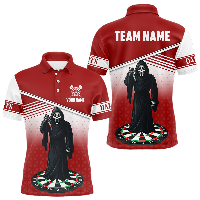 Maxxcorners The Grim Dartboard Custom Red Darts Shirt For Men - Personalized Name For Players MT0307