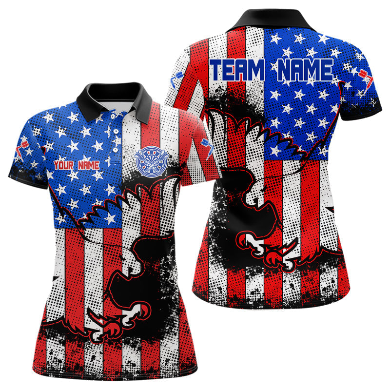Blisscorners Darts Grunge Eagle US Flag Pattern Custom Dart Shirt For Men, Dart Team Jerseys