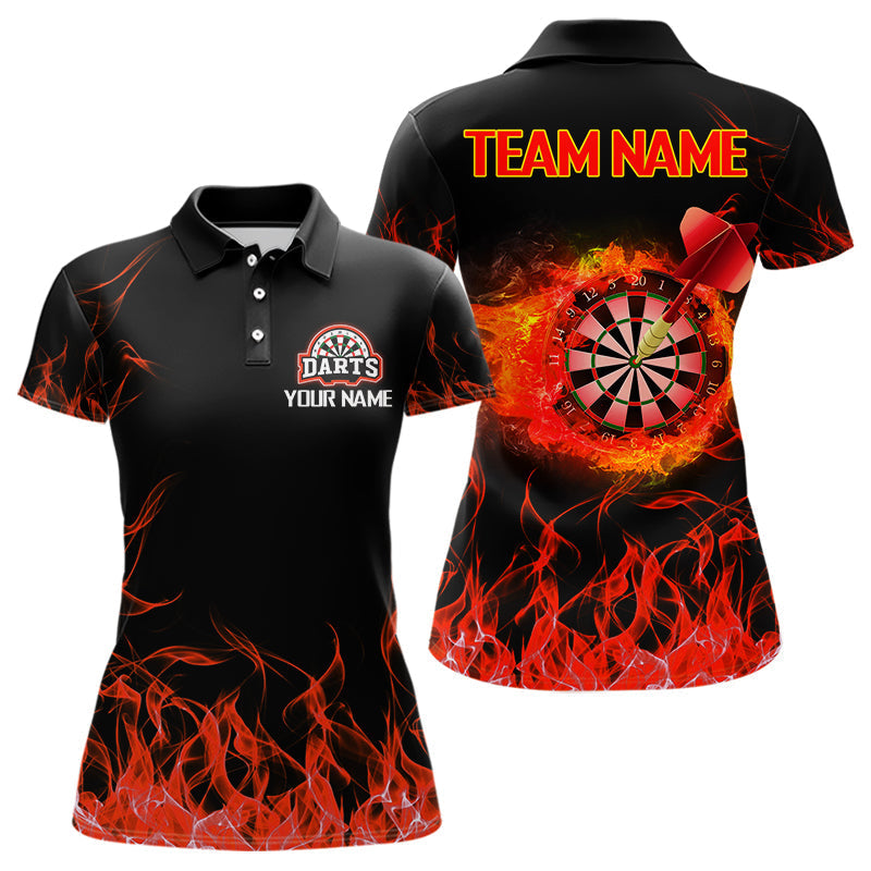 Blisscorners Darts  Red Fire Flame Dartboard Custom Dart Shirt For Men, Dart Team Jerseys