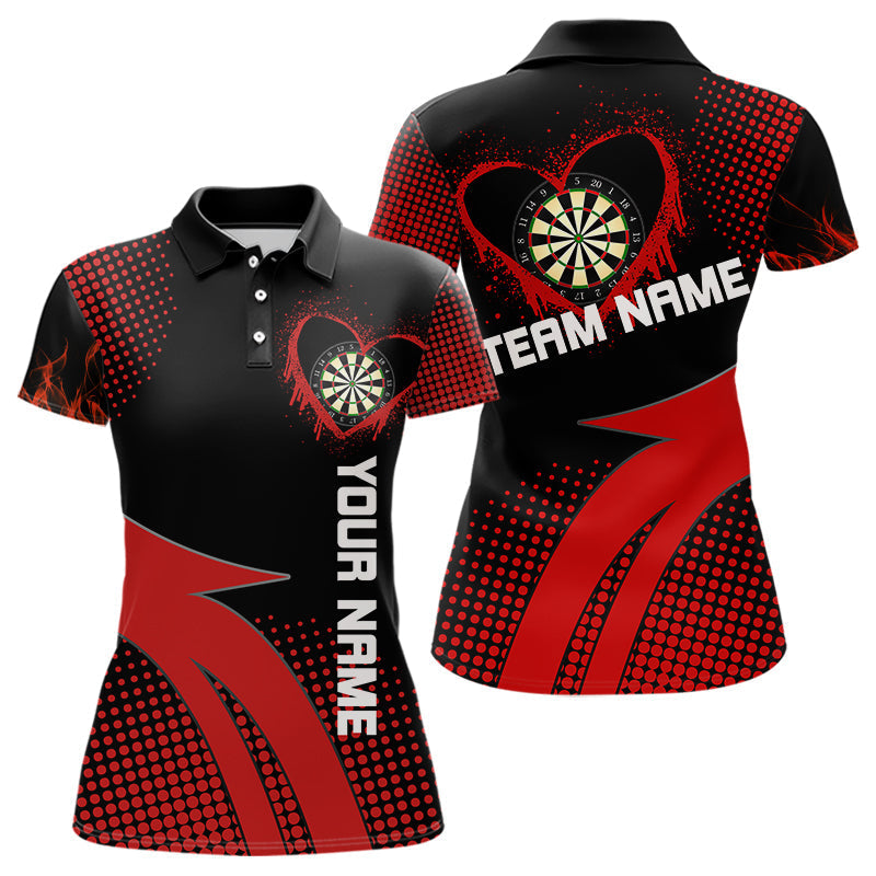 Blisscorners Darts Red Dripping Heart Halftone Pattern Custom Dart Shirt For Men, Dart Team Jerseys