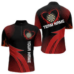 Blisscorners Darts Red Dripping Heart Halftone Pattern Custom Dart Shirt For Men, Dart Team Jerseys