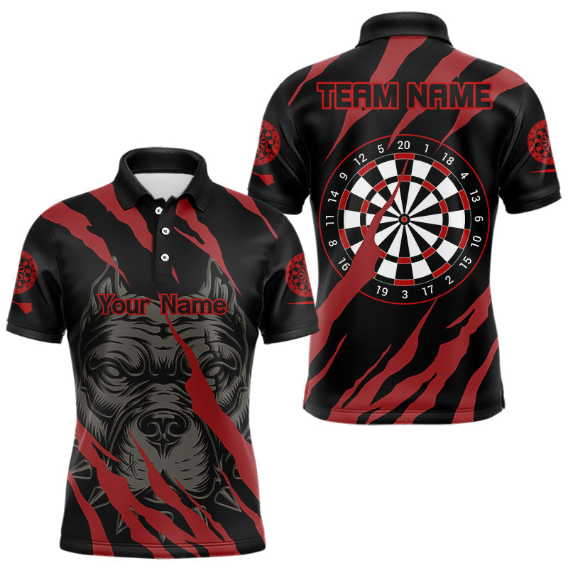 Blisscorners Darts Red Scratch Bulldog Dart Shirt Custom Dart Team Shirt For Men, Dart Jerseys