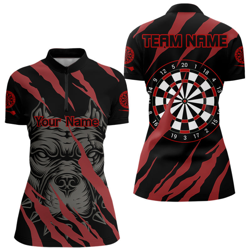 Blisscorners Darts Red Scratch Bulldog Dart Shirt Custom Dart Team Shirt For Men, Dart Jerseys