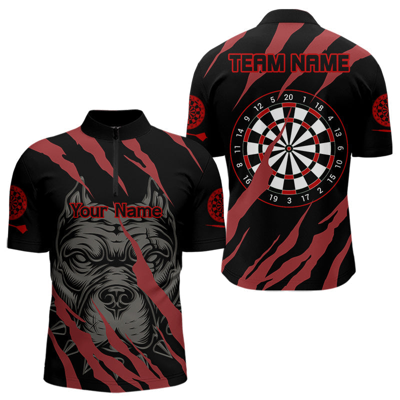 Blisscorners Darts Red Scratch Bulldog Dart Shirt Custom Dart Team Shirt For Men, Dart Jerseys