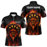 Blisscorners Darts Dartboard Flame Lion Dart Shirts Custom Dart Team Shirt For Men, Dart Jerseys