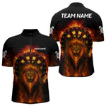 Blisscorners Darts Dartboard Flame Lion Dart Shirts Custom Dart Team Shirt For Men, Dart Jerseys
