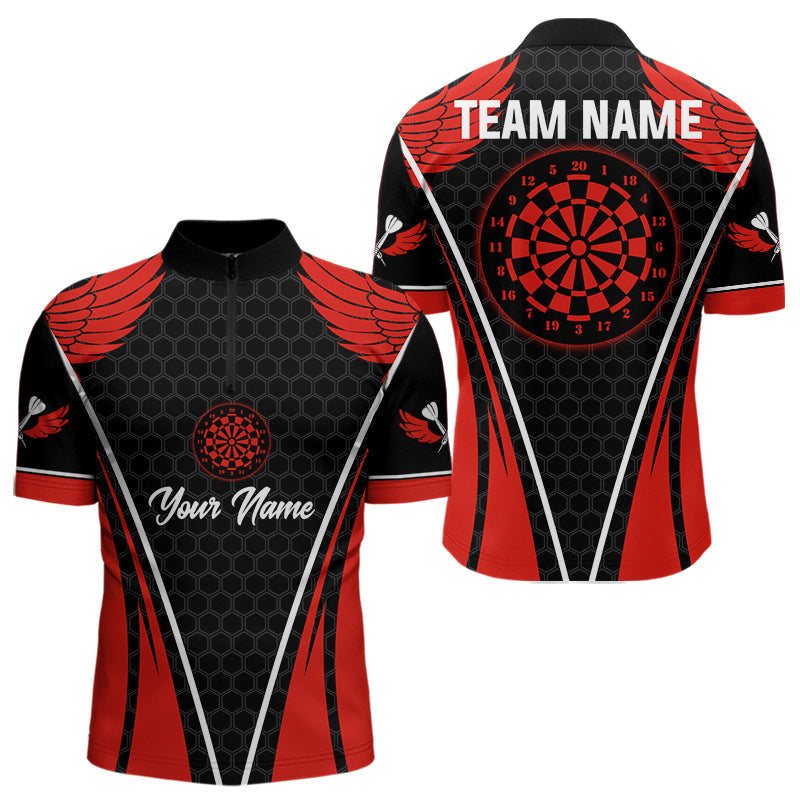 Blisscorners Darts Halftone Pattern Dartboard Custom Red Dart Shirt For Men, Dart Team Jerseys