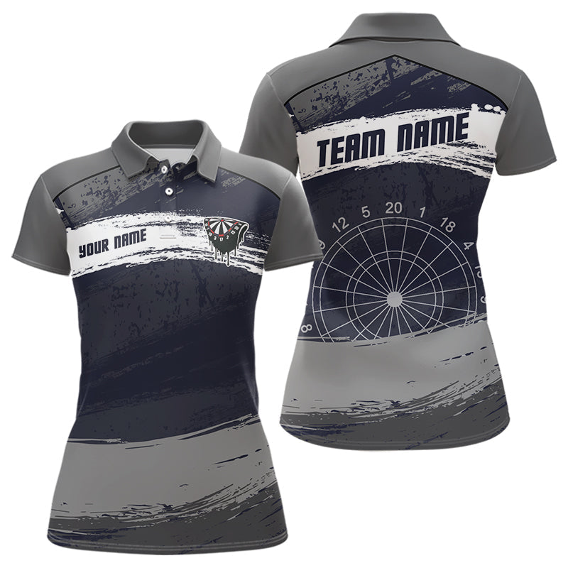 Blisscorners Grey Modern Grunge Dartboard Men's Darts Shirt - Custom Name For Dart Players MT1006