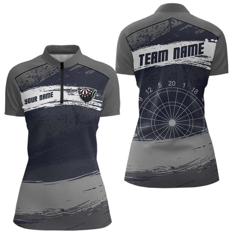 Blisscorners Grey Modern Grunge Dartboard Men's Darts Shirt - Custom Name For Dart Players MT1006