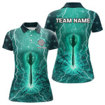 Blisscorners Turquoise Thunder Cracked Dartboard Men's Darts Shirt - Custom Name For Players MT1006