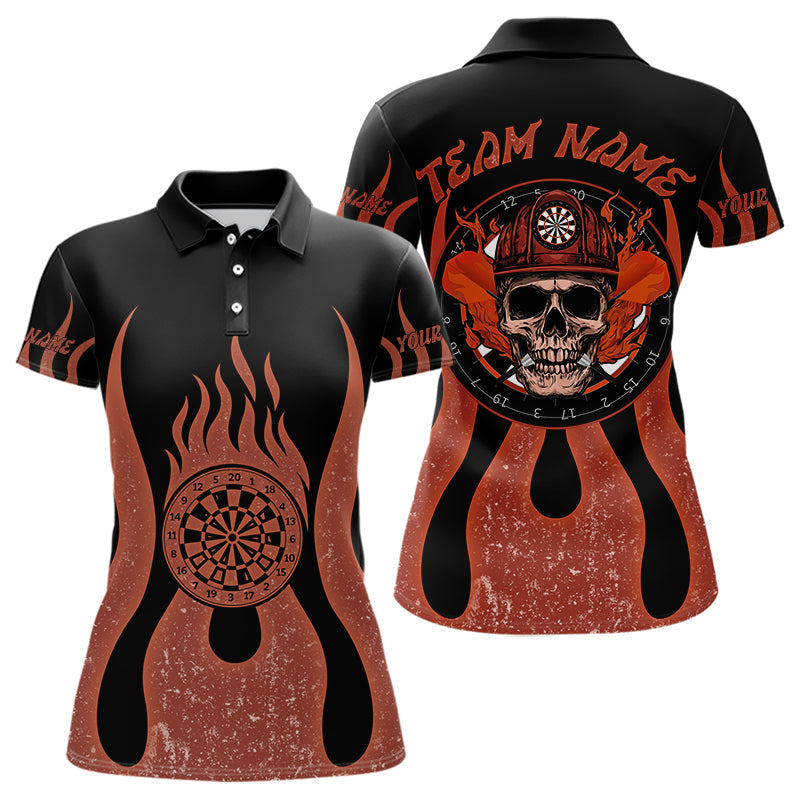 Blisscorners Skull Firefighter Orange-Black Custom Flame Dart Shirt For Men, Dart Team Jerseys