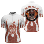 Blisscorners Skull Firefighter Orange-White Custom Flame Dart Shirt For Men, Dart Team Jerseys