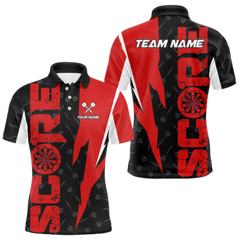 Blisscorners Red Score Dartboard Grunge Darts Shirt For Men - Custom Name & Team JerseyLM3006