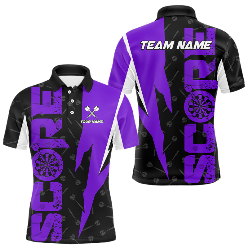 Blisscorners Purple Score Dartboard Grunge Darts Shirt For Men - Custom Name & Team Jersey LM3006