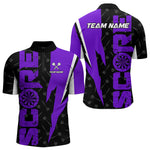 Blisscorners Purple Score Dartboard Grunge Darts Shirt For Men - Custom Name & Team Jersey LM3006
