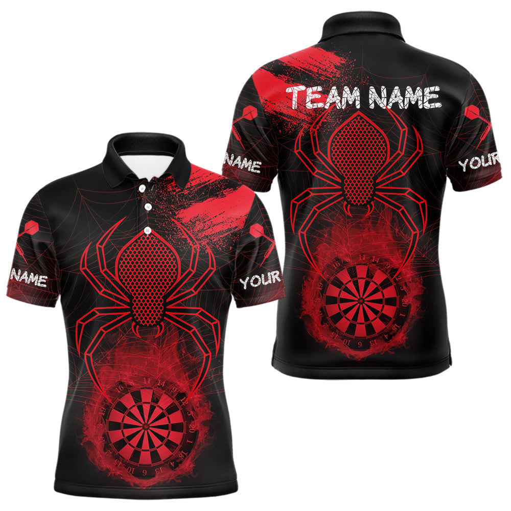 Blisscorners Red Spider Men's Grunge Darts Shirt Smoke Dartboard - Custom Name For Darts Jersey LM1506