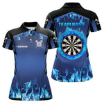 Blisscorners Blue Flaming Dartboard Men's Flaming Darts Shirt - Custom Name For Darts Jersey MT1706