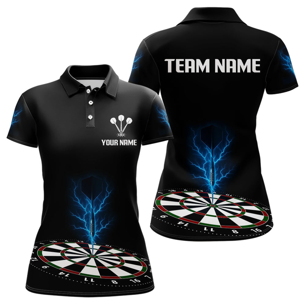 Blisscorners Menâ€™s Darts Shirt, Colorful Dartboard With Navy Thunder Lightning Dart Arrow
