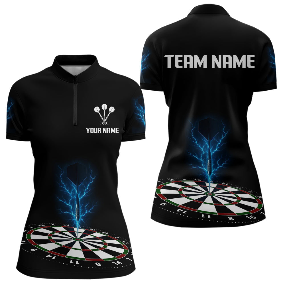 Blisscorners Menâ€™s Darts Shirt, Colorful Dartboard With Navy Thunder Lightning Dart Arrow