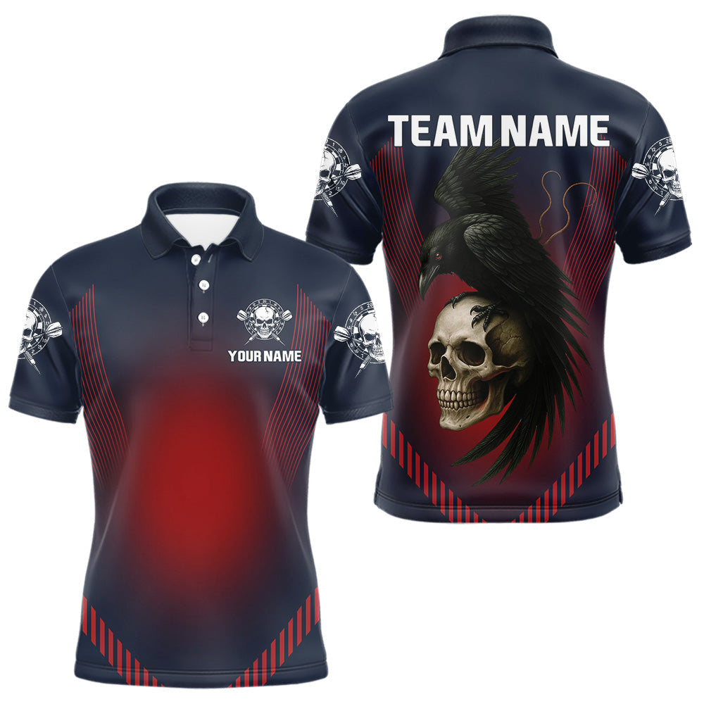 Blisscorners Dark Crow And Skull Dart Team Shirt For Men - Name Personalization Darts Jersey