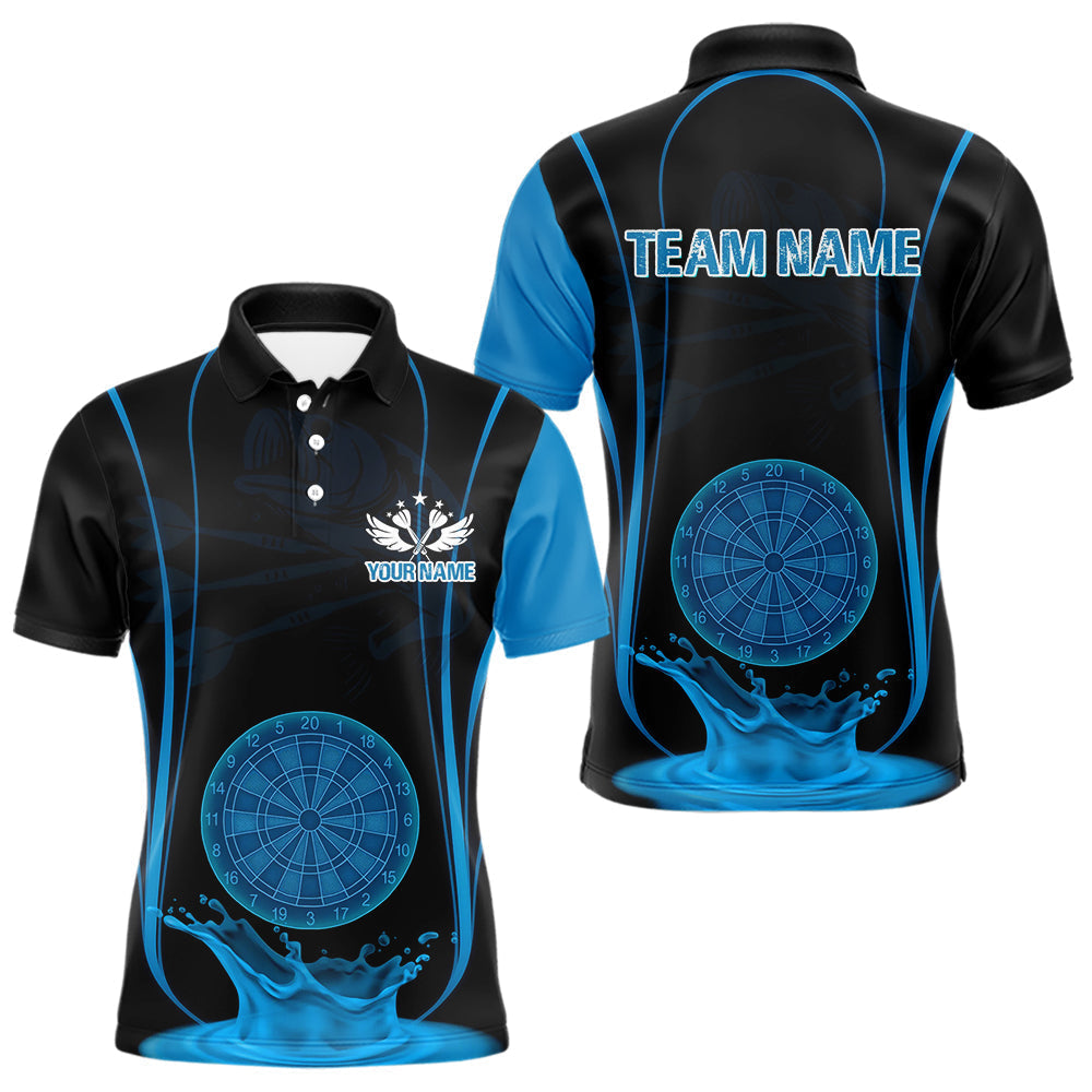 Blisscorners Azure Water Lightning Dartboard & Fish Darts Shirt For Men - Custom Name & Team LM3006
