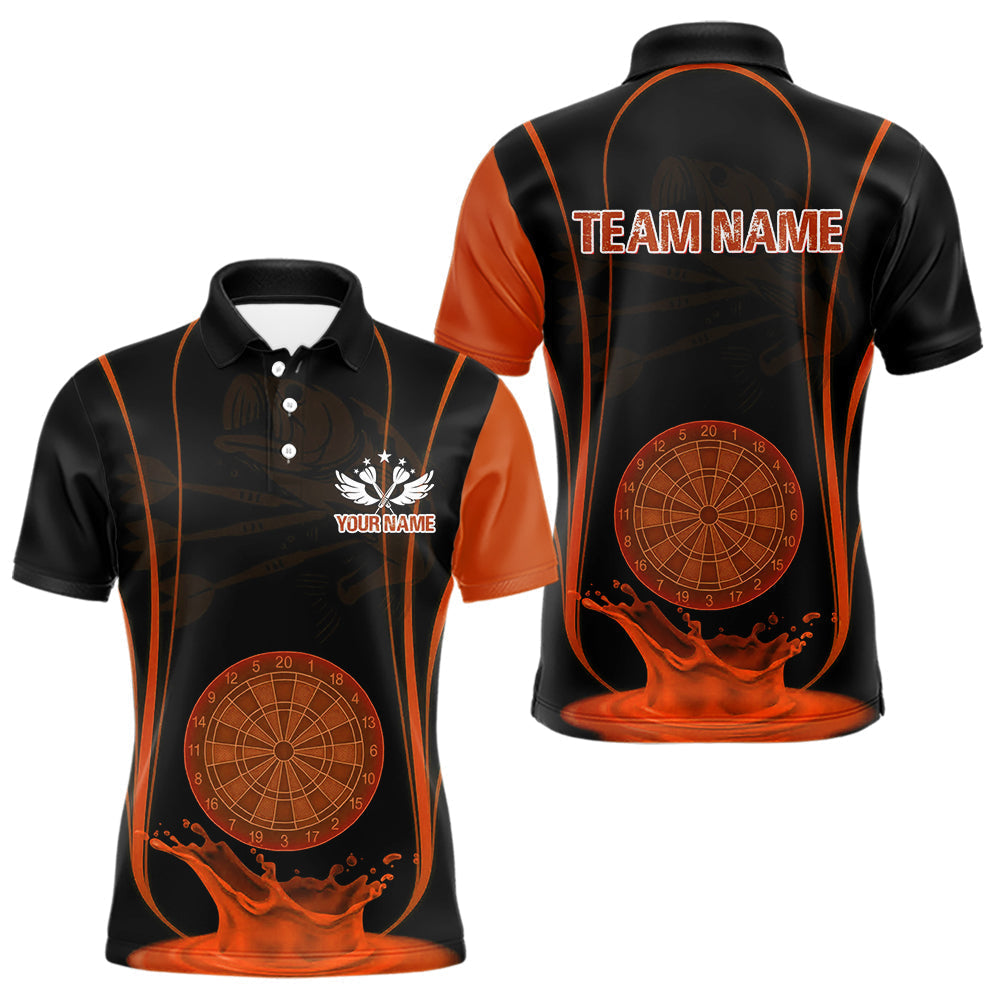 Blisscorners Orange Water Lightning Dartboard & Fish Darts Shirt For Men - Custom Name & Team LM3006