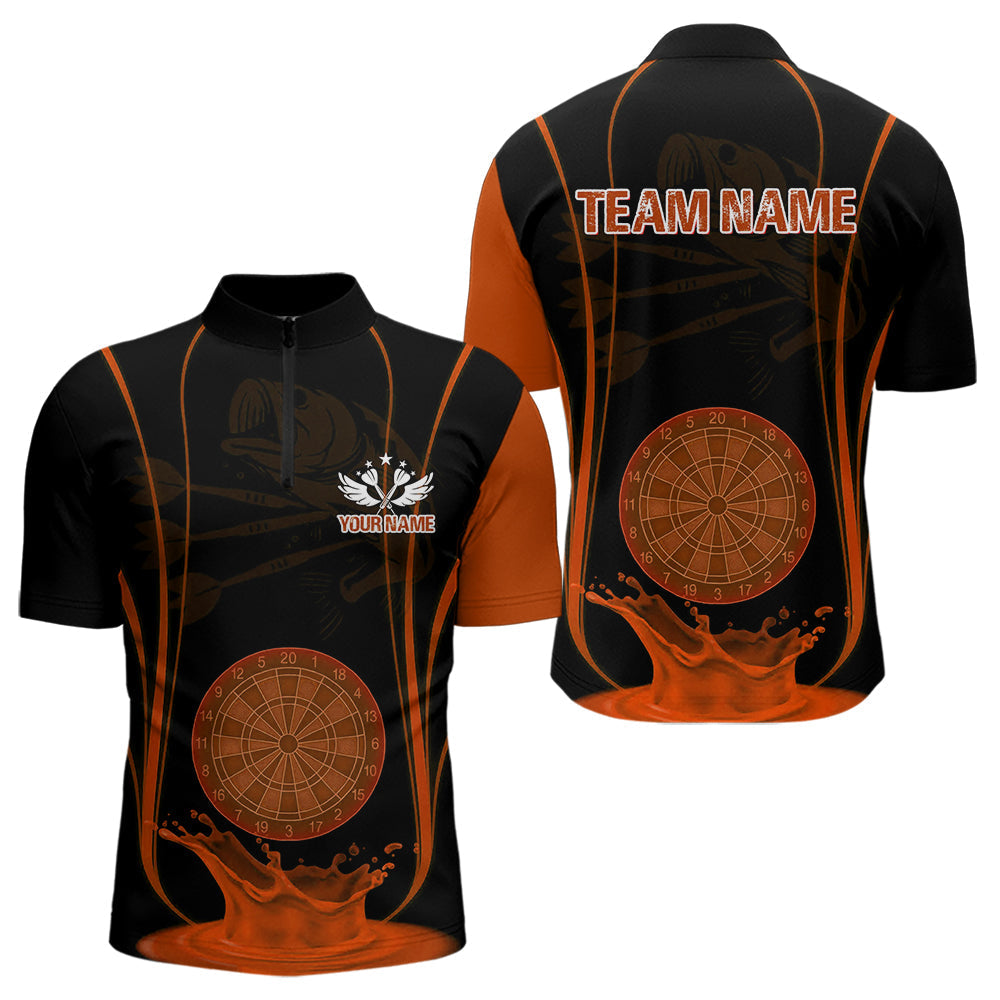 Blisscorners Orange Water Lightning Dartboard & Fish Darts Shirt For Men - Custom Name & Team LM3006