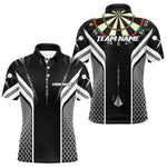 Blisscorners Black Darts Arrow Hit The Bullseye Darts Shirt For Men - Custom Team & Player Name