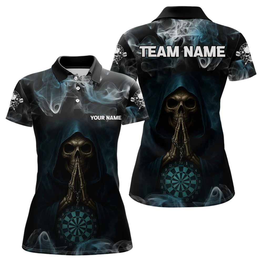 Blisscorners The Reaper & Dartboard Smoke Pattern Darts Team Shirt For Men – Customizable Name