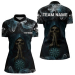 Blisscorners The Reaper & Dartboard Smoke Pattern Darts Team Shirt For Men – Customizable Name