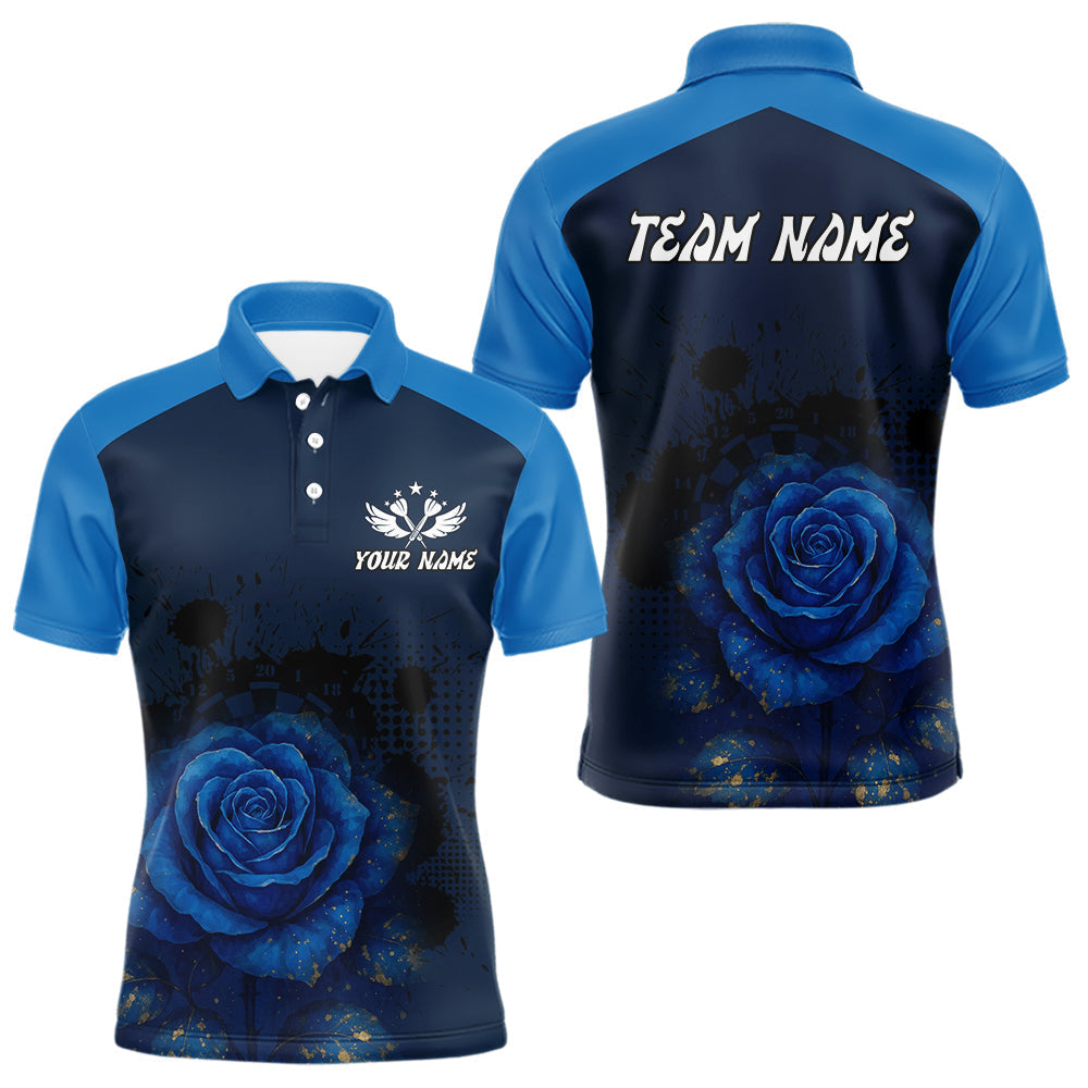 Blisscorners Dripping Dartboard & Navy Roses Darts Shirt For Men - Customizable Name & Team MT1006