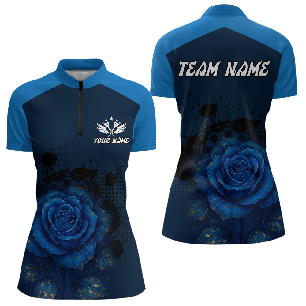 Blisscorners Dripping Dartboard & Navy Roses Darts Shirt For Men - Customizable Name & Team MT1006