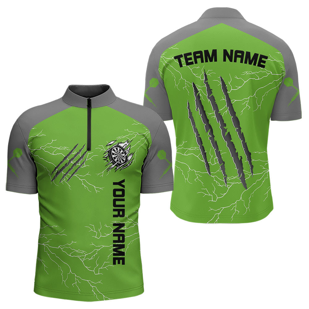 Blisscorners Grey Scratches & White Thunders Men's Darts Shirt - Custom Name For Dart Players MT1006