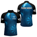 Blisscorners Galaxy-Themed Darts In Space Men's Darts Shirt - Custom Name For Dart Players MT1006