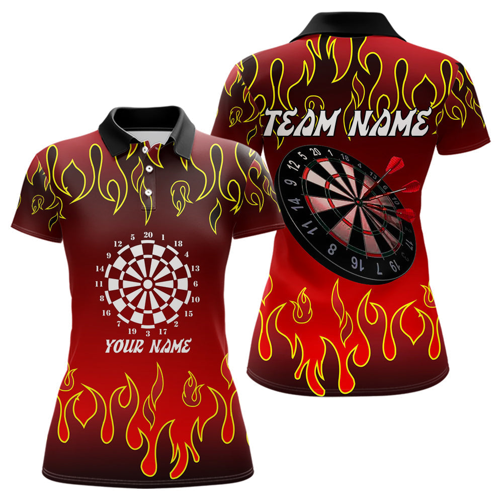 Blisscorners Custom Flame Pattern Red Dartboard Flame Dart Shirt For Men, Dart Jerseys