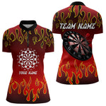 Blisscorners Custom Flame Pattern Red Dartboard Flame Dart Shirt For Men, Dart Jerseys