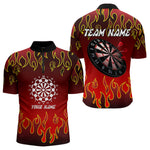 Blisscorners Custom Flame Pattern Red Dartboard Flame Dart Shirt For Men, Dart Jerseys