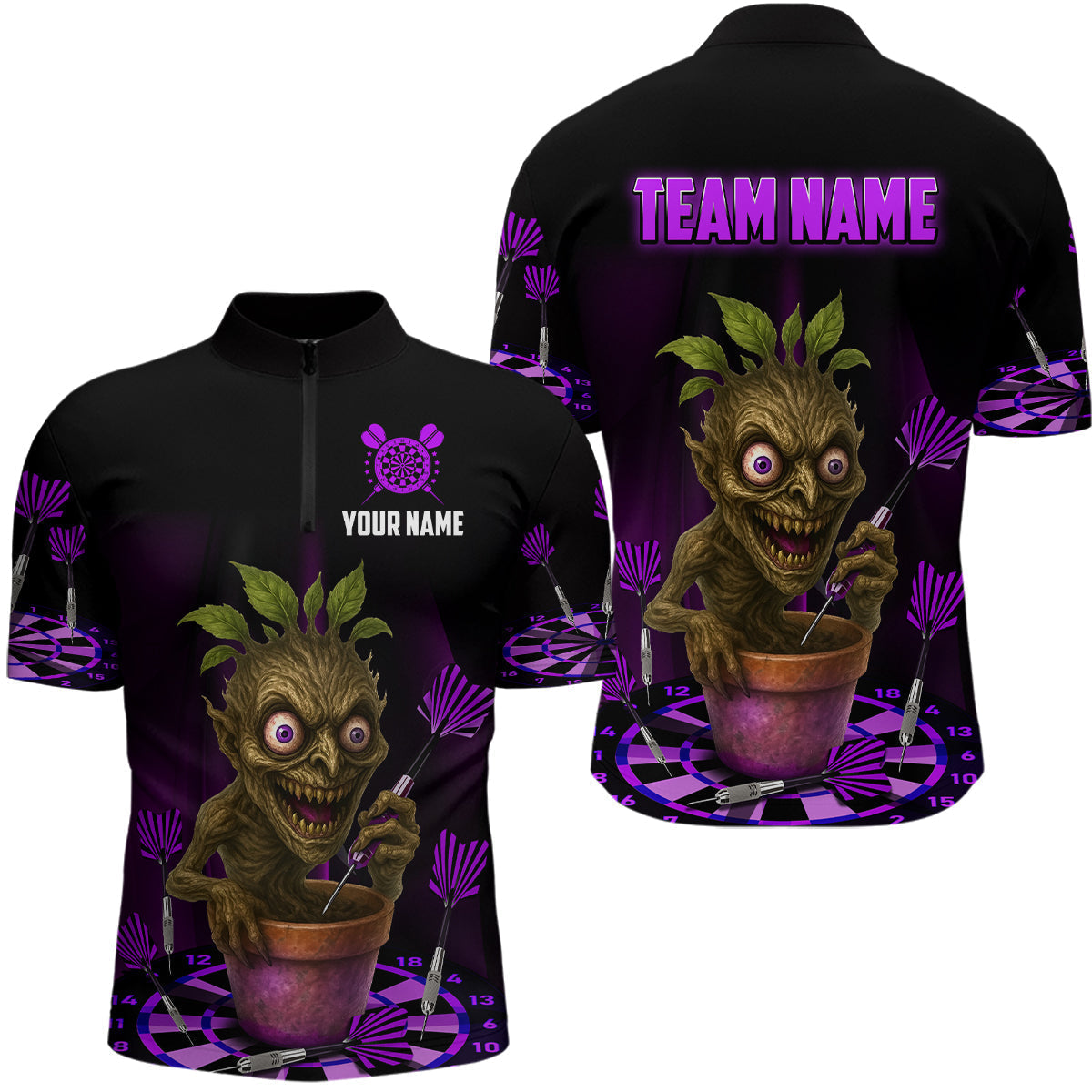 Blisscorners Plant Mage With Purple Darts Men's Funny Darts Shirt - Custom Name For Players LM2206