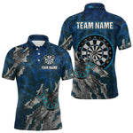 Blisscorners Grunge Dartboard Tear Men's Darts Shirt Polo Jersey Custom Name For Players MT1007