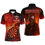 Blisscorners Flame Dartboard & Skull Flaming Darts Shirt For Men - Custom Dart Player Uniform LM2206