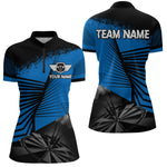 Blisscorners Custom Men's Darts Shirt With Silver Dart Arrows Hitting Dartboard, Darts Jersey