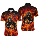 Blisscorners The Grim Flaming Dartboard & Arrows Darts Shirt For Men - Custom Name & Team Jersey LM3006