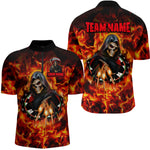 Blisscorners The Grim Flaming Dartboard & Arrows Darts Shirt For Men - Custom Name & Team Jersey LM3006