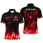 Blisscorners Men's Custom Darts Team Shirt With Maroon Phoenix Dartboard And Flame Pattern LM1625
