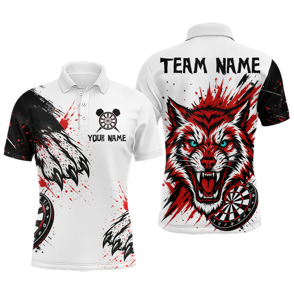 Blisscorners Colorful Splashed Tiger & Dartboard Men's Darts Shirt - Custom Name For Darts Jersey