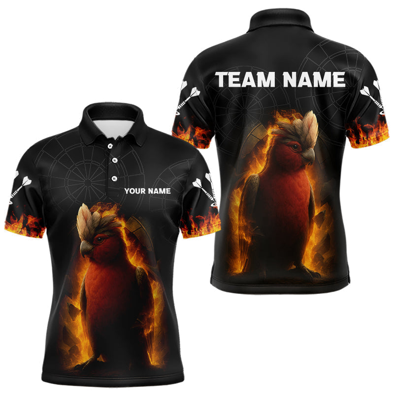 Blisscorners Flaming Cockatoo Dartboard Men's Dart Shirt - Custom Team Name For Darts Jersey  LM1506