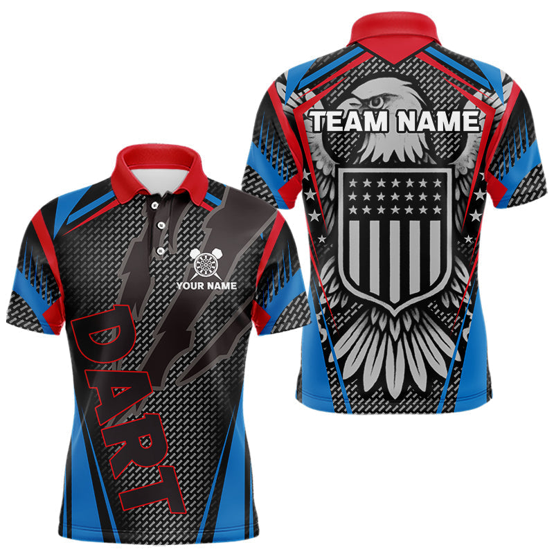 Blisscorners US Flag Eagle Multi Color Men's Dart Shirt - Custom Team Name For Darts Jersey LM1506